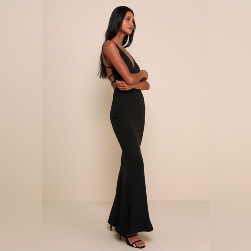 LULU’S ALL THIS ALLURE STRAPPY BACKLESS MERMAID MAXI DRESS - Picture 2 of 16